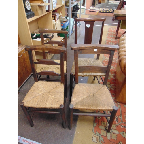 327 - Pair of basket weave seated chairs, and two similar chairs (4).