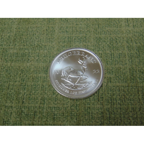 4 - South African fine silver 1 ounce Silver Krugerrand 2022 coin.