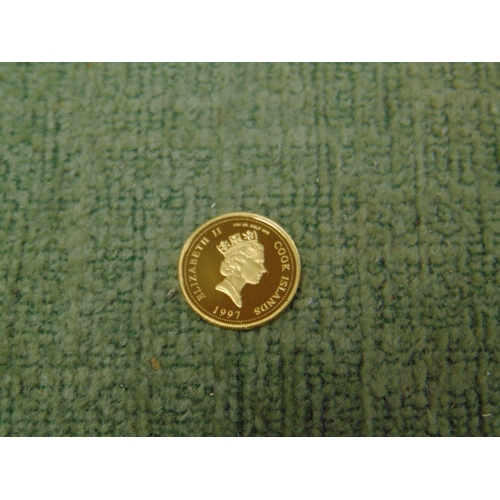 427 - 24 carat gold $5 1/25oz coin , commemorating Diana Princess of Wales, with certificate.