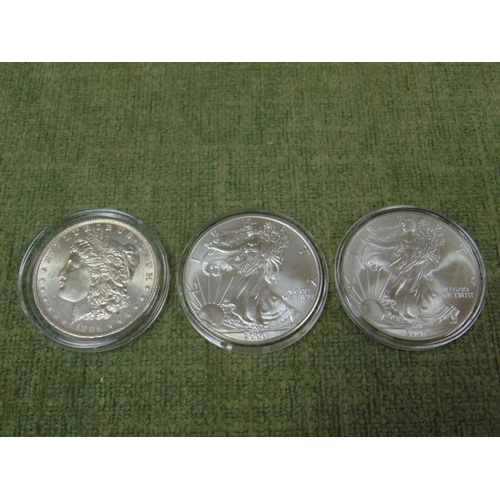 429 - Three United States of America silver  $1 dollar coins, reproduction Morgan dollar, 2001 & 2000