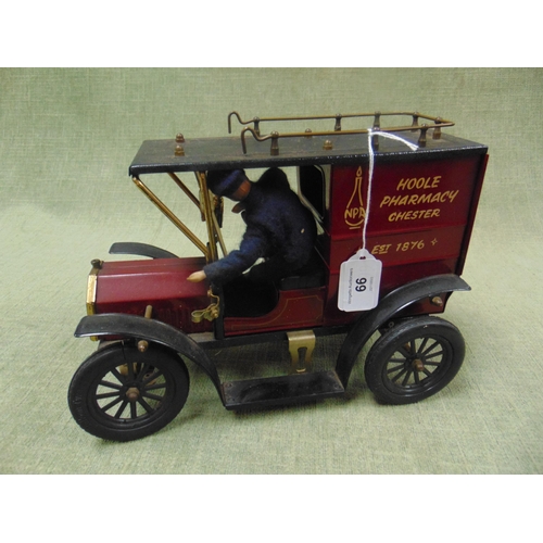 66 - Novelty collectable model vehicle, Hoole pharmacy Chester.