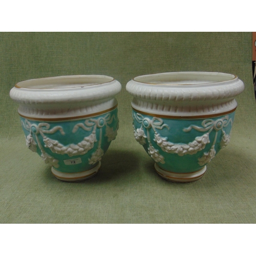 72 - Pair oif Italian chalk painted Jardinieres.