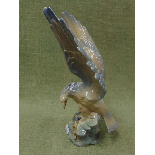 74 - Spanish lustre glazed figure, modelled as a bird in flight. 16