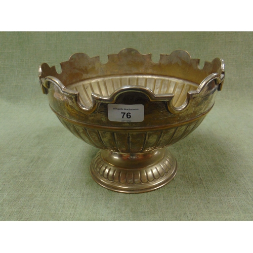 76 - Antique plated Monteiths bowl.