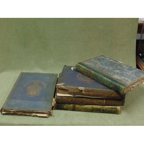 93 - Three antique bound volumes, London News, and two others. For restoration.