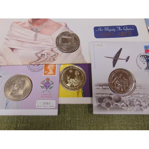 140 - 4 uncirculated first day covers to include 2 crowns.