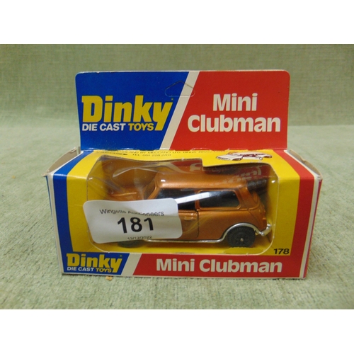 181 - Boxed Dinky Die cast mini clubman, No.178