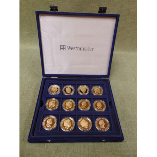 222 - Cased set of commemorative coins,  Coronation, Jubilee and one other.