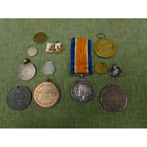 234 - First World War medal , awarded to PTE J.JONES R.FUS, miniature Chester pendant booklet, commemorati... 