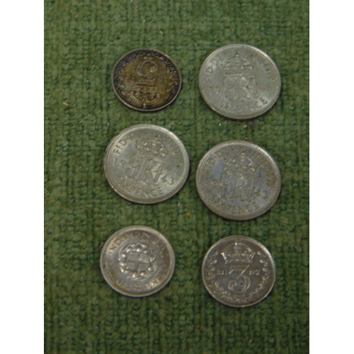 244 - Six silver sixpences and threepences EF plus, Victoria - George VI .