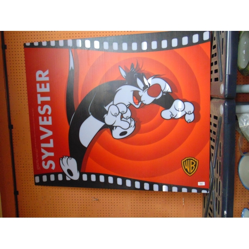 255 - Warner Bros holographic film sign, Sylvester. 44 x 37