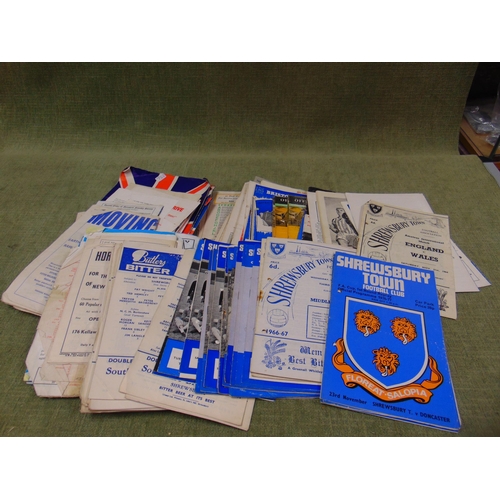 261 - Collection of football programmes, Shrewsbury Town / Wolverhampton Wanderers, etc, 1960's on wards.