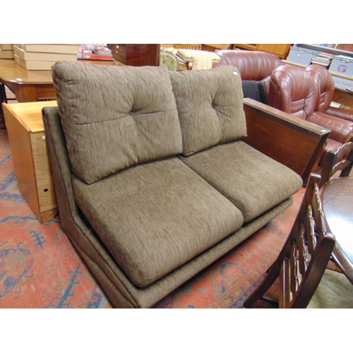 504 - Modern upholstered 2 seater sofa bed. 56 x 38 x 36