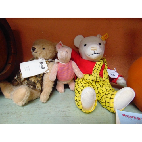 596 - Three modern Steiff teddy bears.