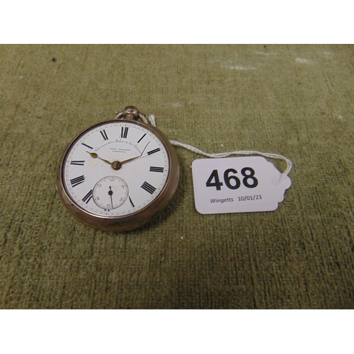 John Forrest, London, silver cased pocket watch, maker Lancashire watch