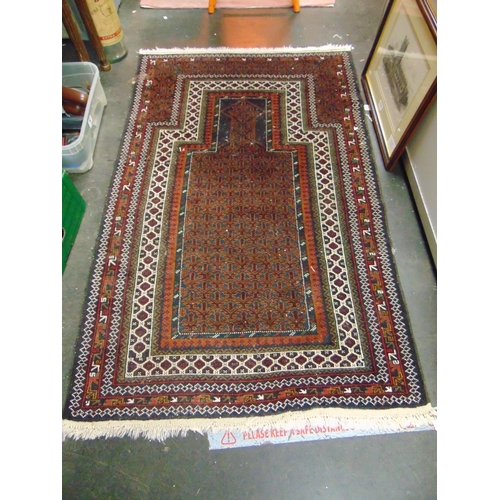 2 - Persian red and black prayer rug, 57 x 36