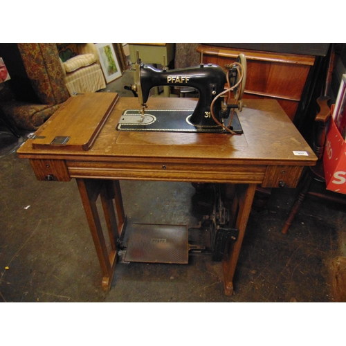 477 - Pfaff treadle sewing machine.