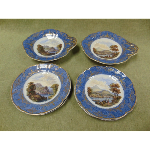 82 - Cartwright and Edwards Longton, 6 piece Pratt ware dessert set.