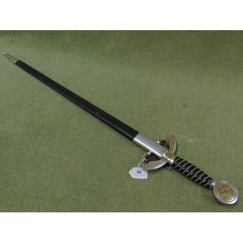 96 - Luftwaffe officers dress sword by Paul Weyersberg & Co, Solingen. Having nickel silver fittings, lar... 