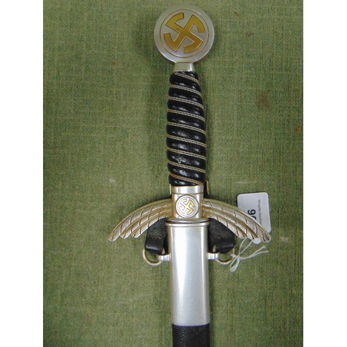 96 - Luftwaffe officers dress sword by Paul Weyersberg & Co, Solingen. Having nickel silver fittings, lar... 