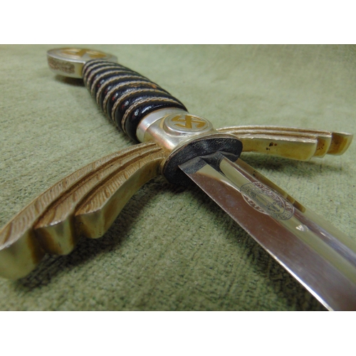 96 - Luftwaffe officers dress sword by Paul Weyersberg & Co, Solingen. Having nickel silver fittings, lar... 