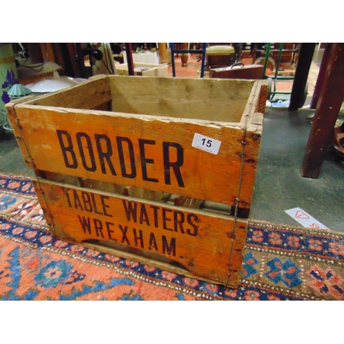 15 - Vintage Border brewery wooden crate.