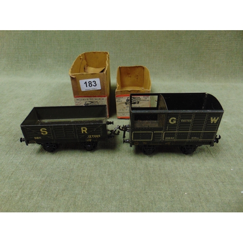 183 - Two boxed Bassett-Lowke 0 gauge models, brake wagon and  an SR brake wagon.