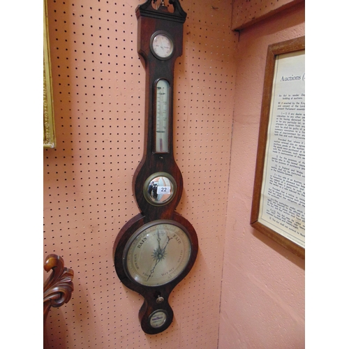 22 - Antique rosewood  barometer. 38