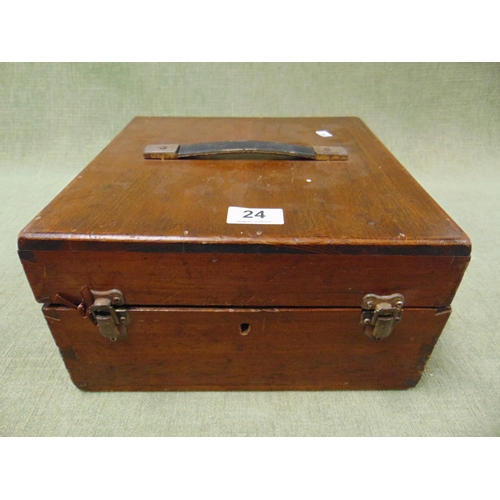 24 - Cased Kelvin, Bottomley & Baird Glasgow compass.