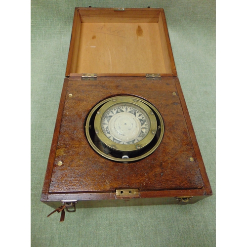 24 - Cased Kelvin, Bottomley & Baird Glasgow compass.