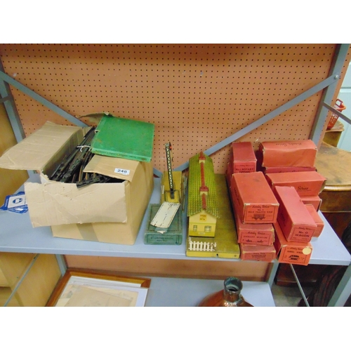 248 - Collection of Hornby 0 gauge models and accessories, mostly boxed, track, etc.