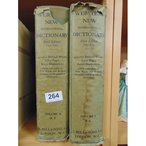 264 - Two volumes, Webster's New International Dictionary - First edition (1932 issue).