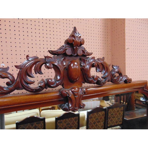 337 - Victorian mahogany mirror back sideboard, of serpentine form, three cushion moulded drawers, further... 