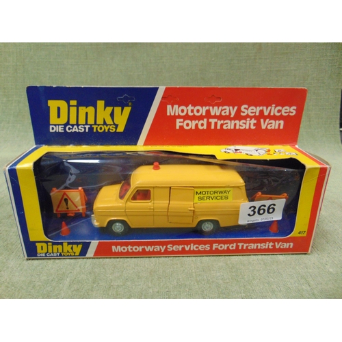 366 - Boxed Dinky die cast toys collectable model vehicle, Motorway services Ford transit van, 417.