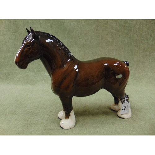 43 - Beswick shire horse figure, 10.5