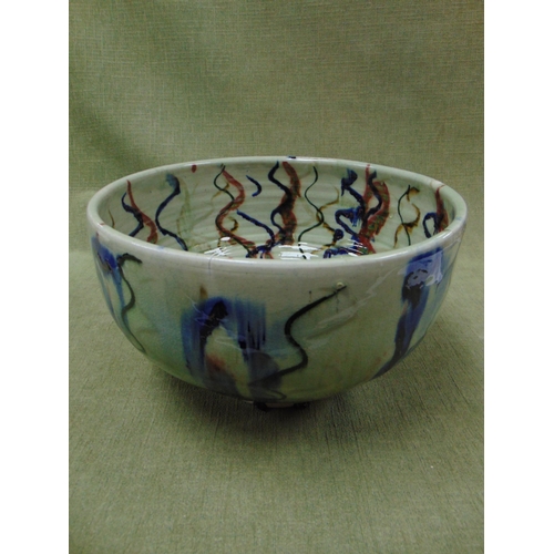 9 - Crochendy Rhuthun studio pottery bowl. 8 x 12