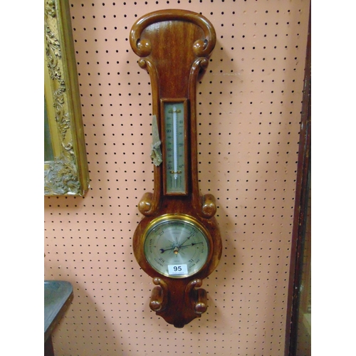 95 - Mahogany framed  barometer, 25