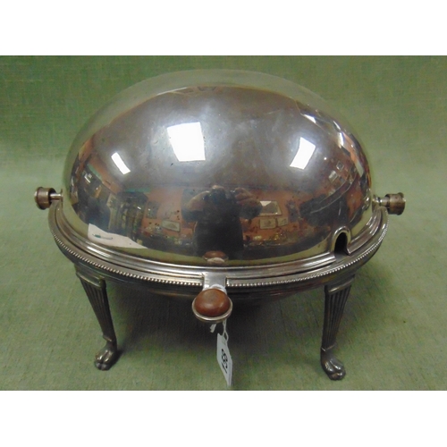 158 - Silver plated bacon warmer.