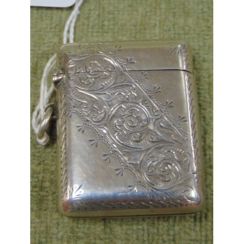 16 - Antique silver vesta case, Chester 1909.