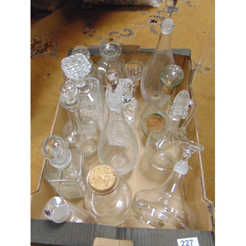 227 - Collection of glass decanters.