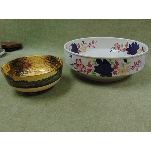 241 - Victorian floral decorated toilet bowl, and a Doulton bowl. (2)