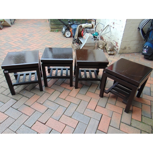 336 - Set of four Oriental square form stools.