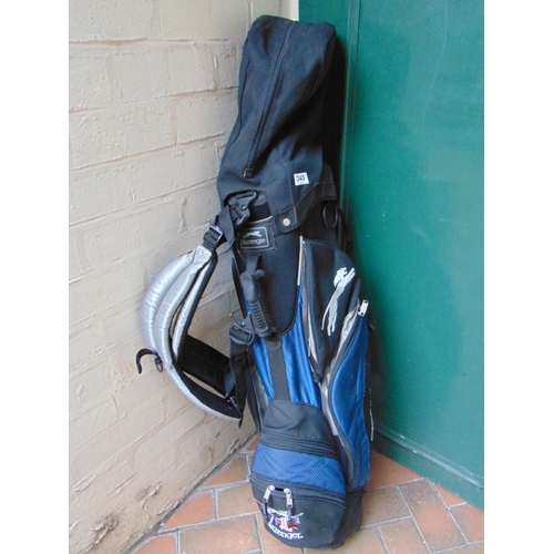 345 - Golf bag and contents.