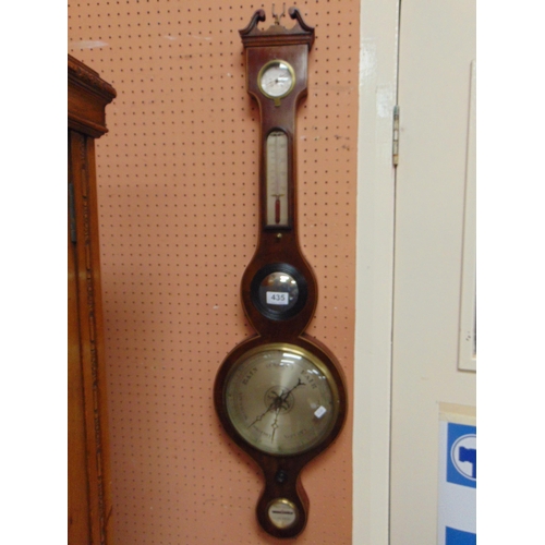 435 - Heny Riva Llangefin , antique inlaid mahogany barometer.