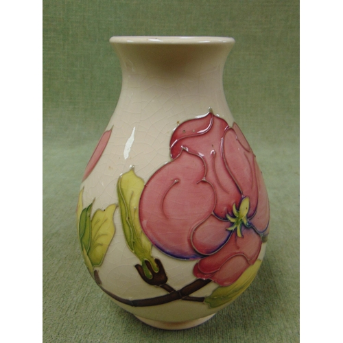 136 - Moorcroft magnolia pattern vase. 8