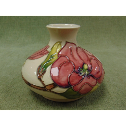 153 - Moorcroft magnolia pattern squat vase. 4