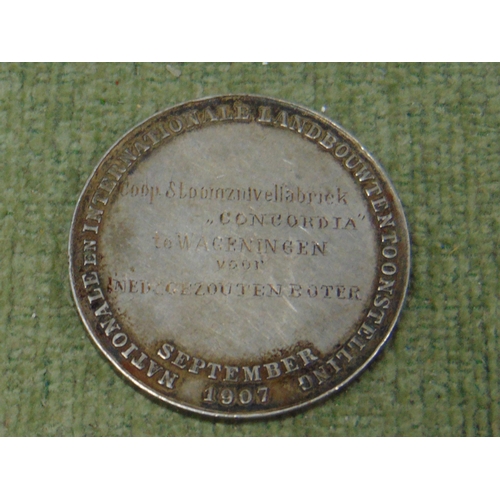 166 - Silver Dutch agricultural medallion.