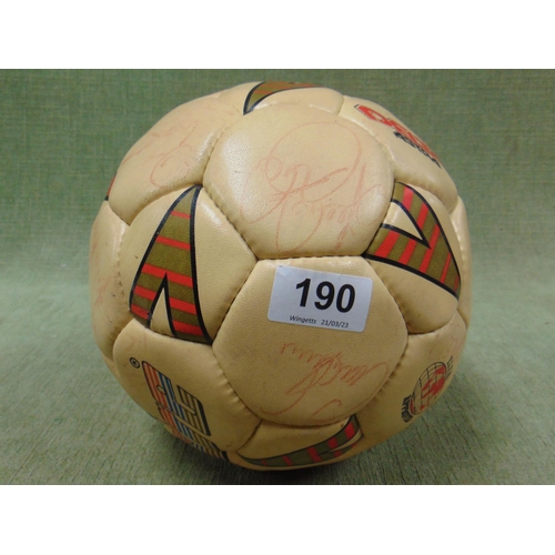 190 - Mitre Delta Astra 1990 World Cup England football, bearing signatures.