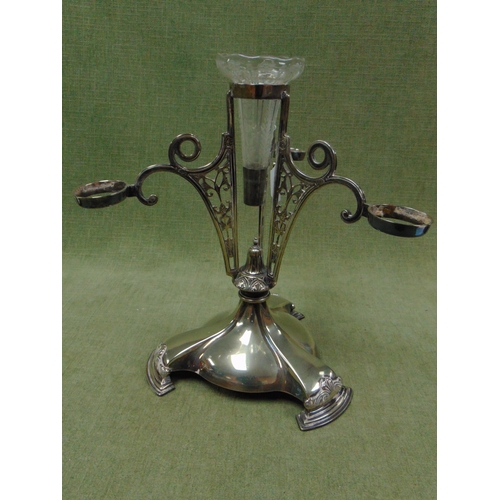 195 - Walker & Hall silver plated four division Epergne, 14