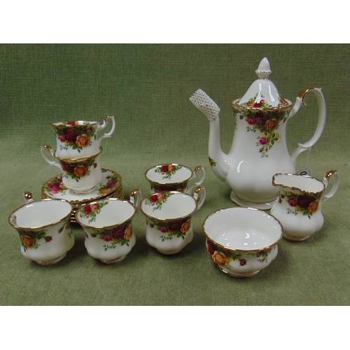 230 - 15 piece Royal Albert old country roses pattern coffee service.